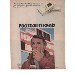 Kent Cigarette Advertisement 1971 Vintage Tobacciana Football n Kent Contest